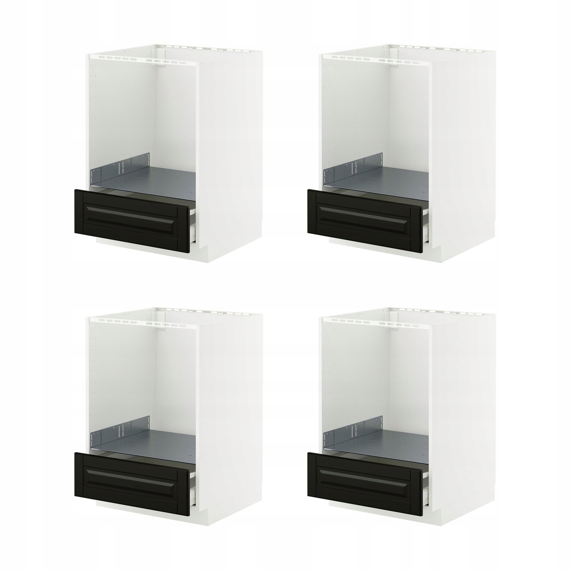 4 szt. Szafka Kuchenna 60x60 Biała Czarna Maximera Metod