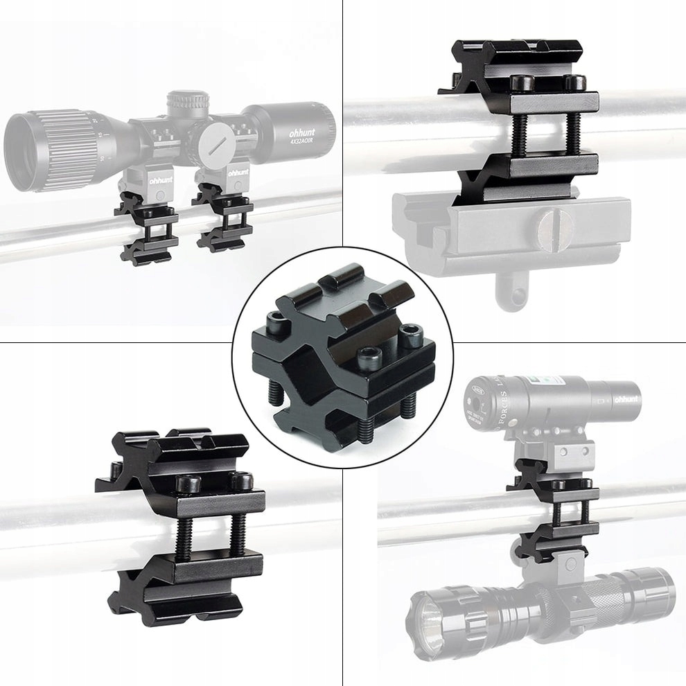 Montaż na lufę adapter z 2x Ris Picatinny na dwójnóg bipod Wiatrówkę MN26