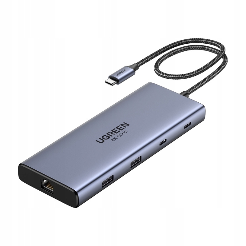 Adaptér Hub Usb-c 10v1 Ugreen CM639, 2x Hdmi, 2x Usb, RJ45, Sd/tf, Pd 100