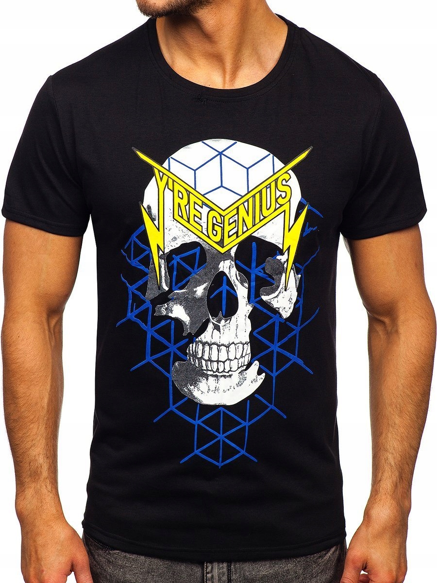 

T-shirt Męski Z Nadrukiem Czarny Y70002 Denley_xl