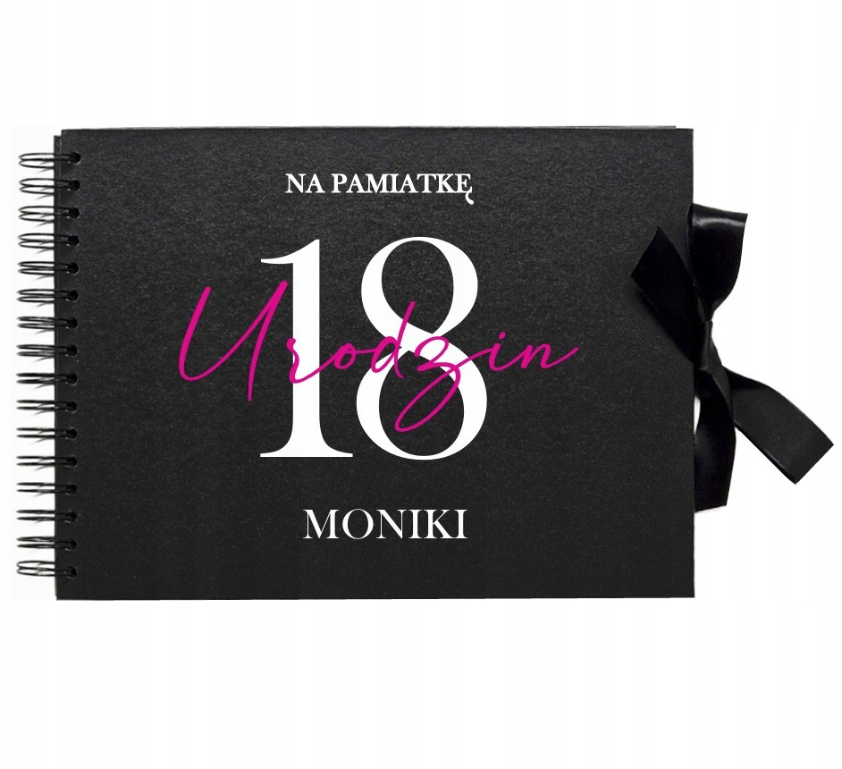 ALBUM czarny Księga Gości Na 18 30 40 50 urodziny Z Imieniem NADRUK UV