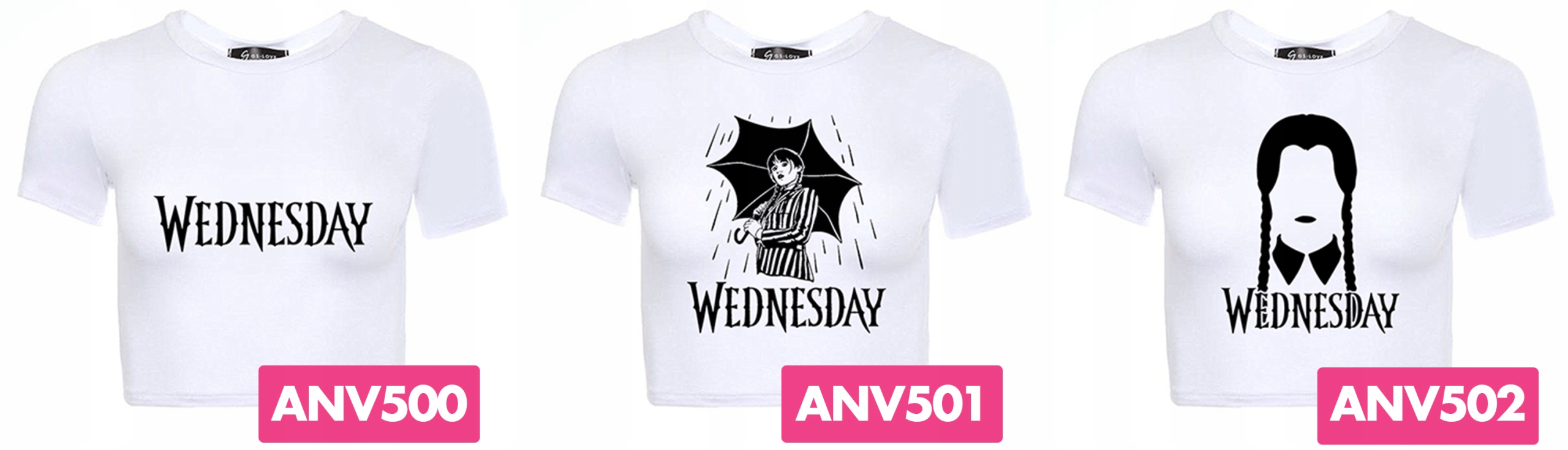 Krótka Koszulka Damska WEDNESDAY ADDAMS Wzory - M Linia regular