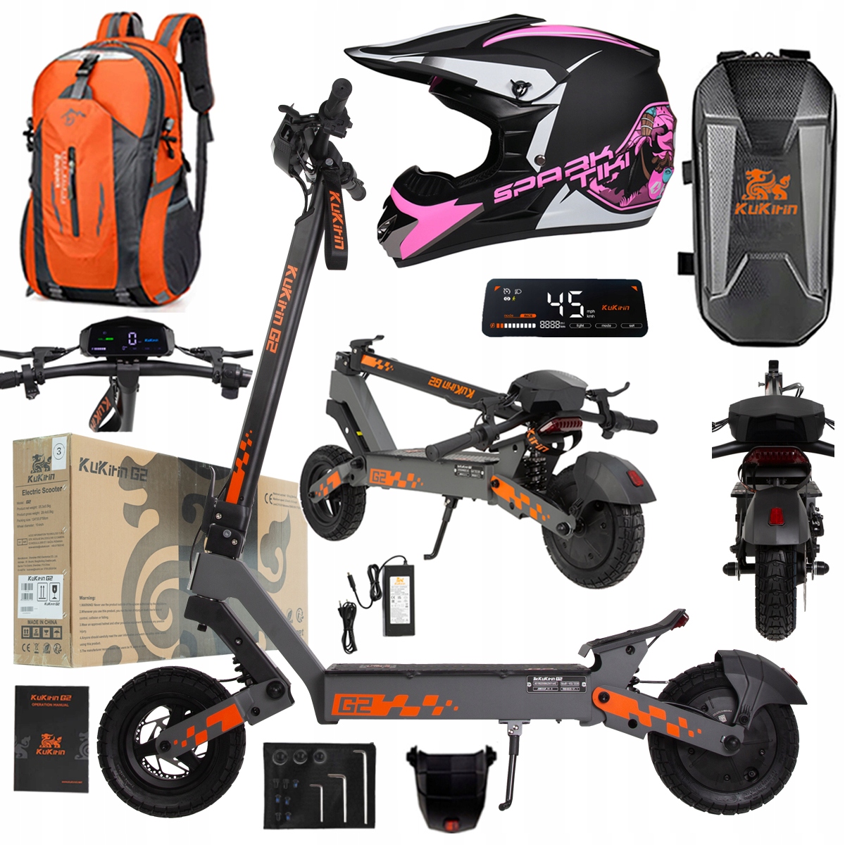 Kukirin G2 2026 Nové skládací elektrické vozidlo 1200W 45KM/H 15Ah 48V 10"