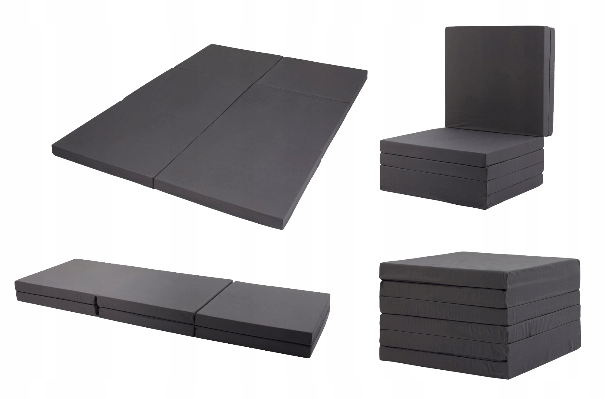 Materac Piankowy Rozkładany Podwójny Pufa Dom Kemping 140x195cm Składany