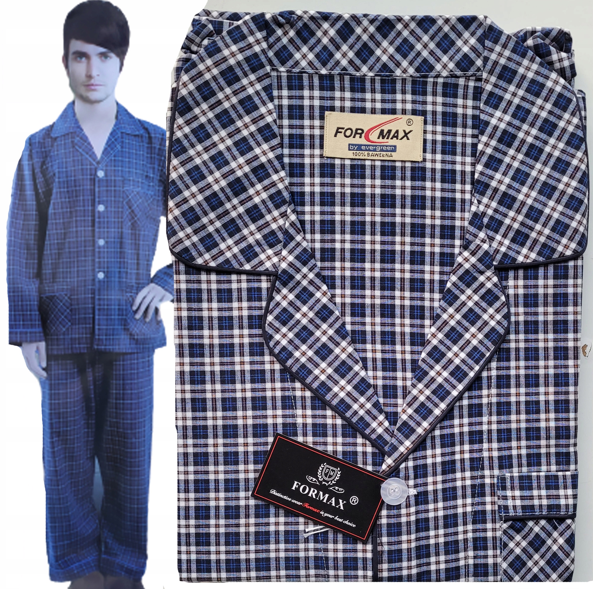 Elegancka Piżama Męska ROZPINANA bawełna r XXL