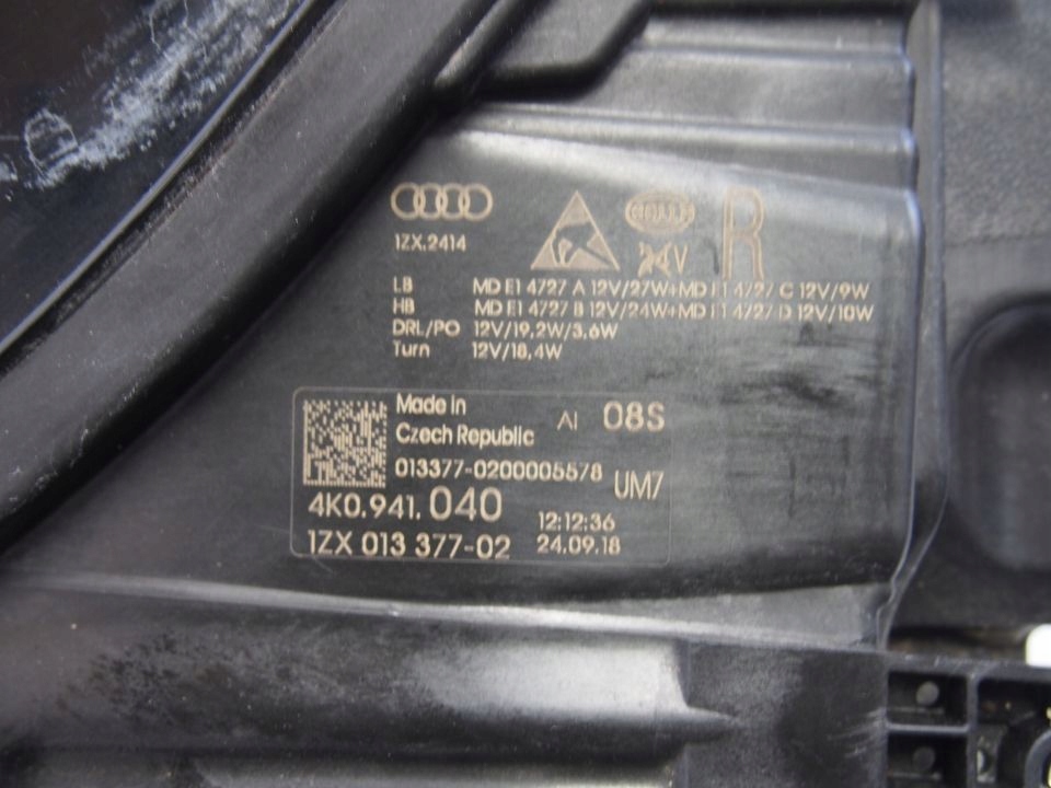 Audi A6 Reflektor right light right 18r Fullled a 6