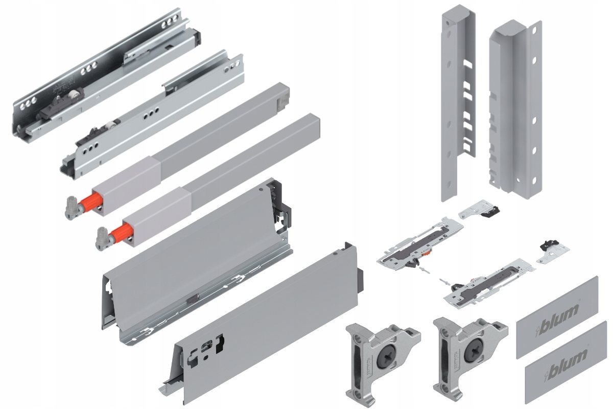 Blum Šuplík 270 zásuvka vysoká Tip-On D šedá