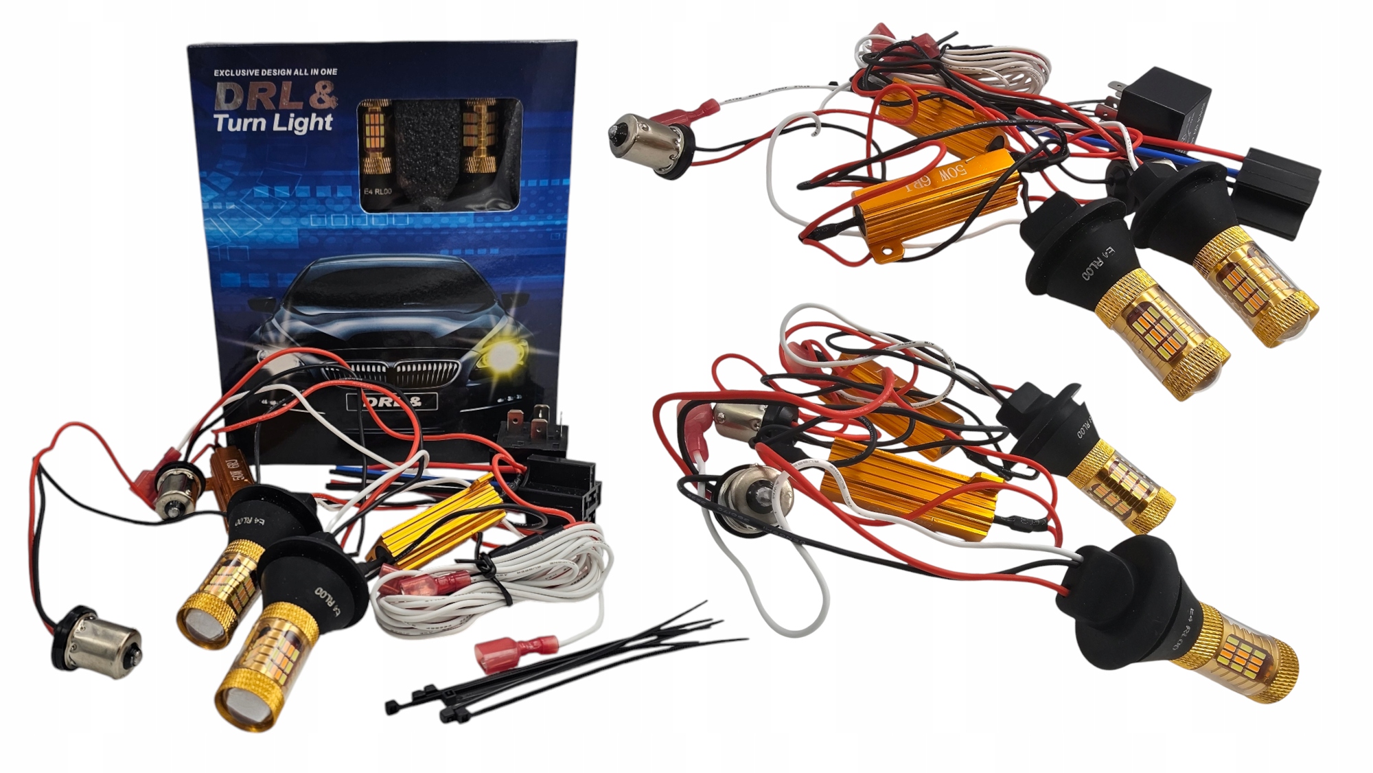 Led Drl Směrovky Smd Denní Světla 2v1 P21W BA15S 1156 Ultra Silné