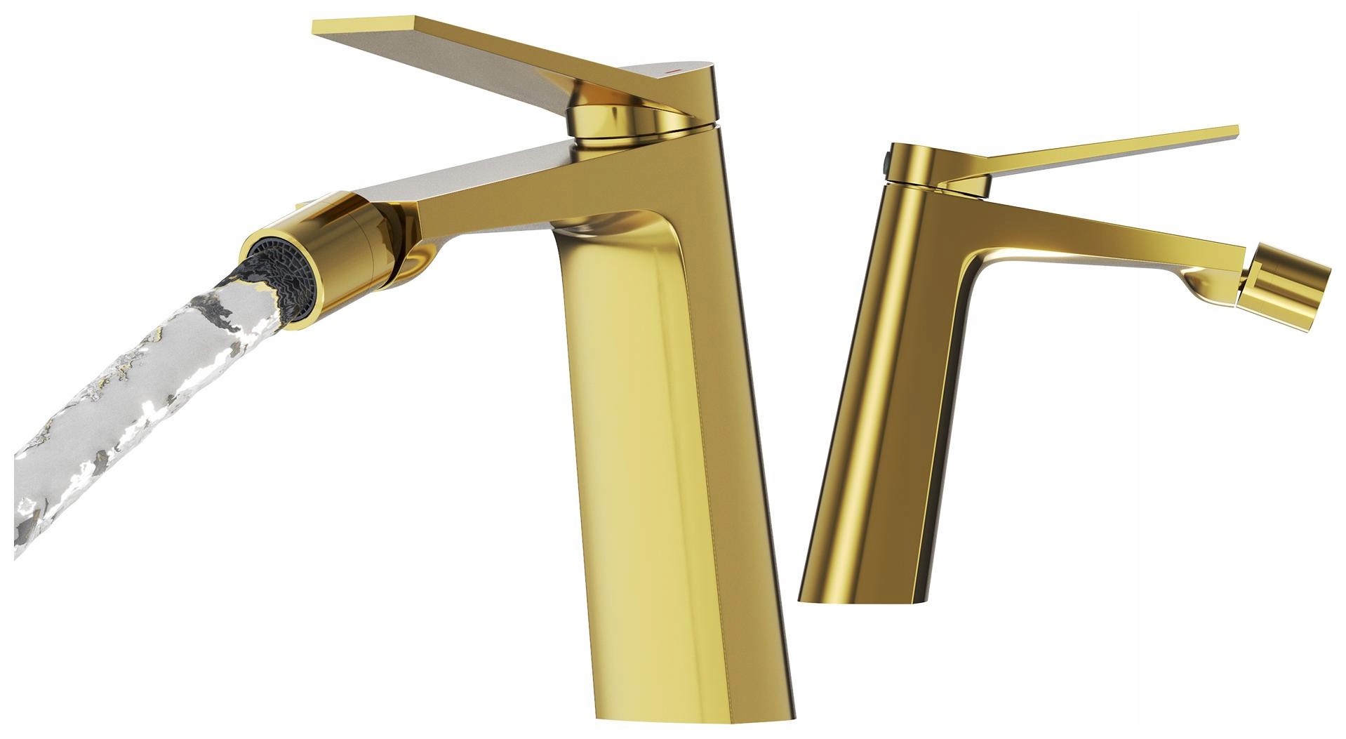 Bidetová Baterie Zlatá Koupelnová Mosazná Stojící Moderní Baterie Selva