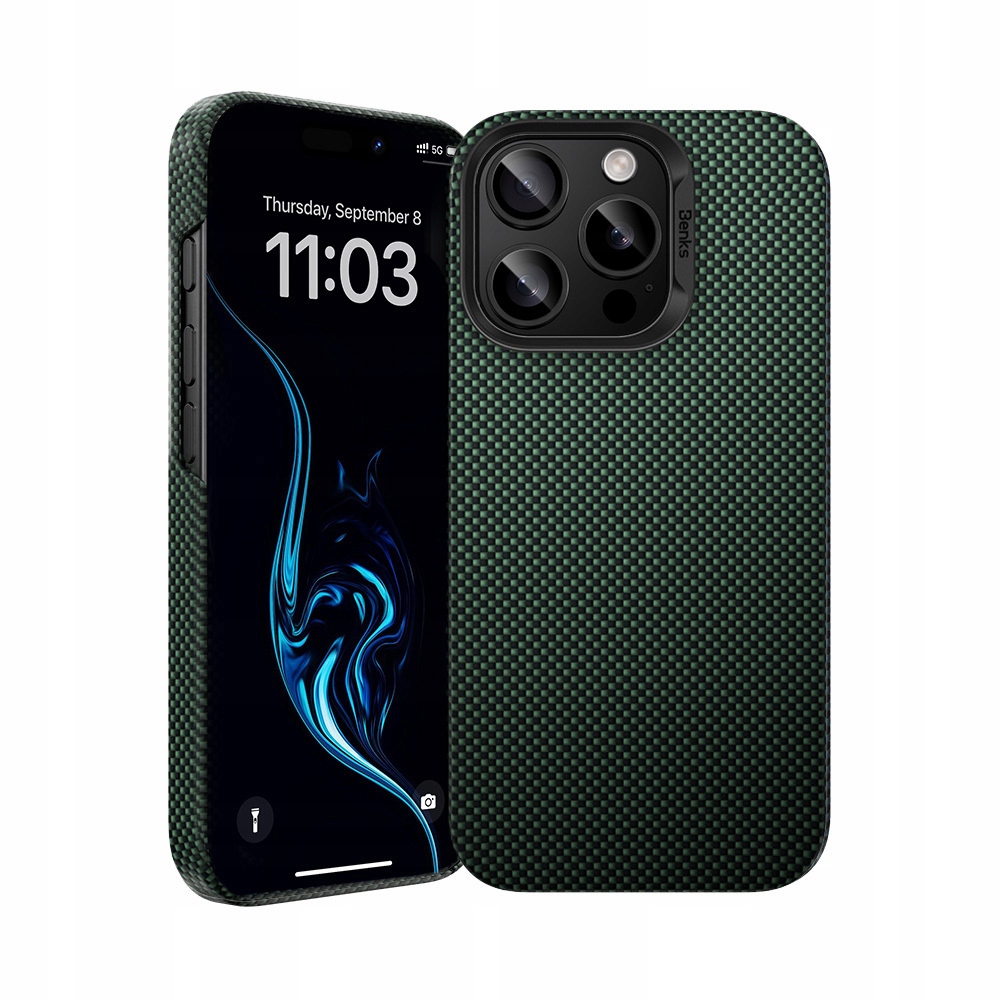 Tenký ochranný kryt Benks Pouzdro 16 Pro Max zelený