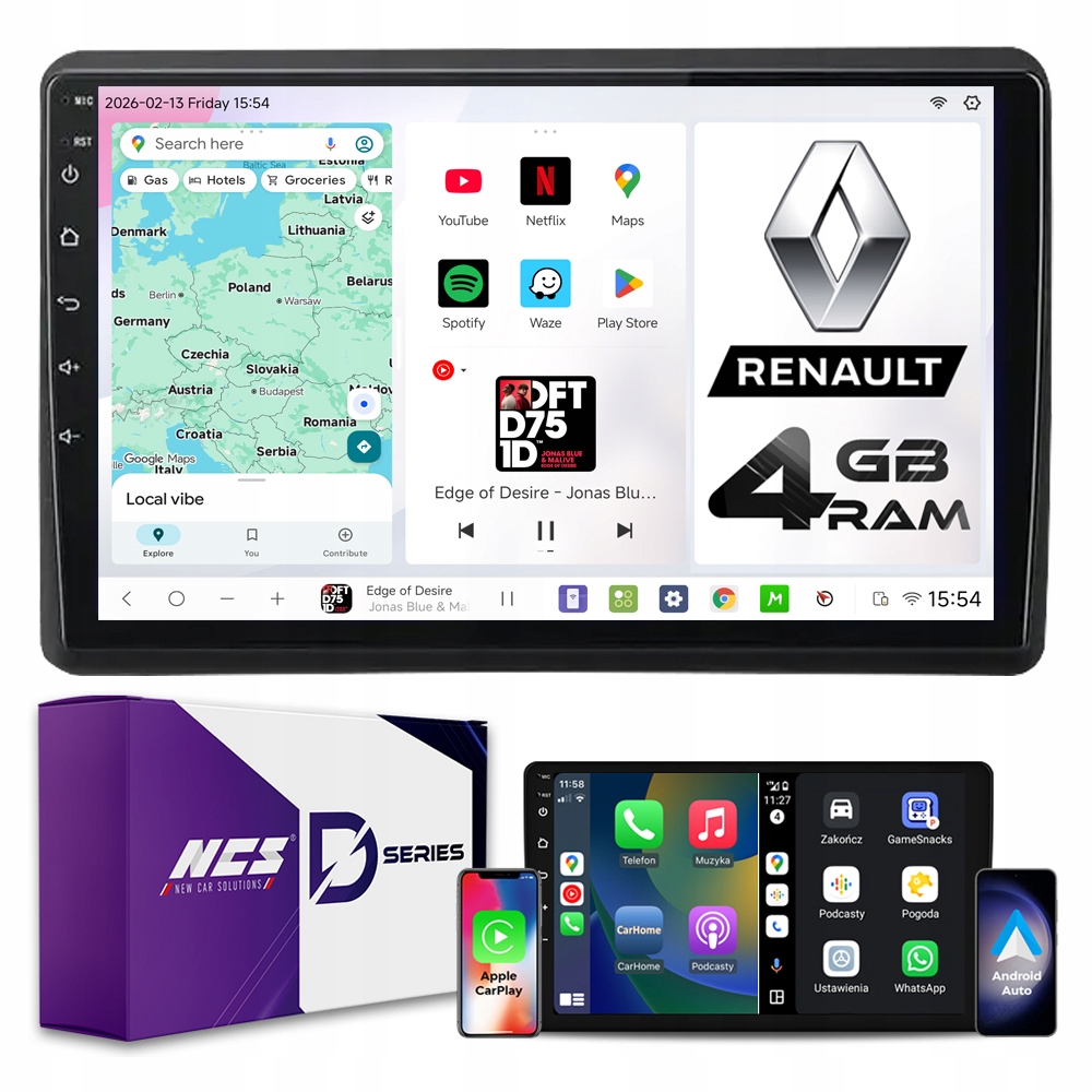 Rádio Navigace Ncs D10 Renault Master 2019-2024 Android 4GB Lte 10″