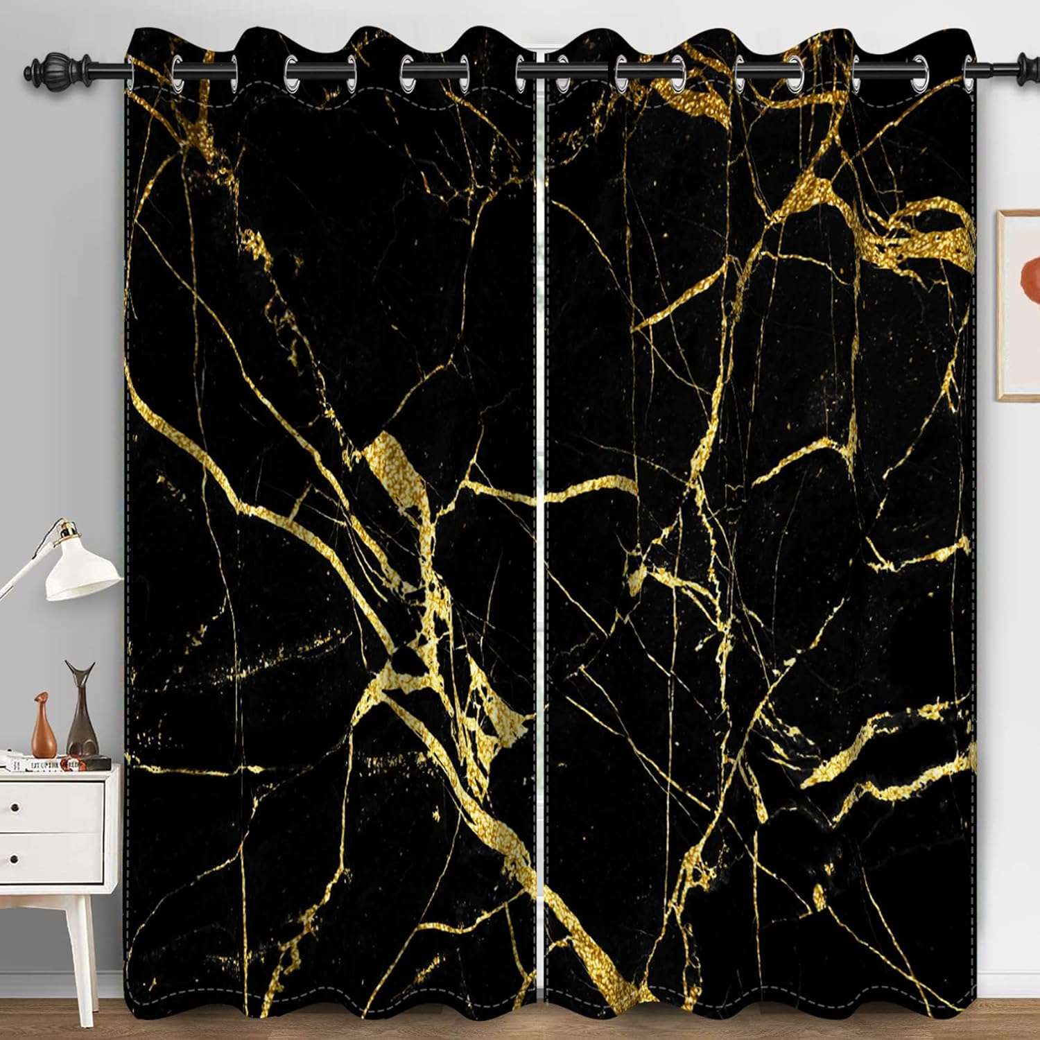 Zatemňovacie závesy na priechodkách mramorové 2 panely 140x245 cm