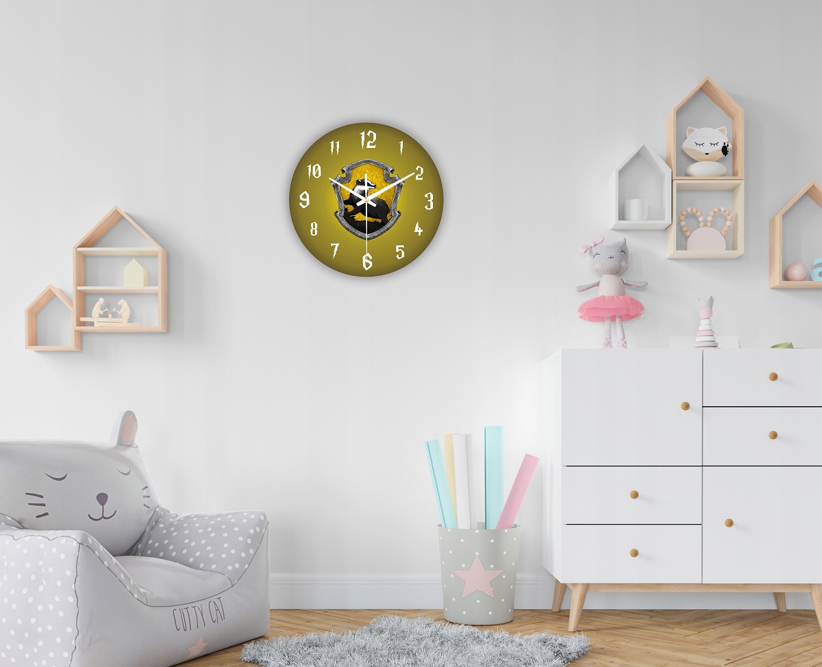 Zegar Ścienny Dla Dzieci Harry Potter Hafflepuff Stan opakowania oryginalne