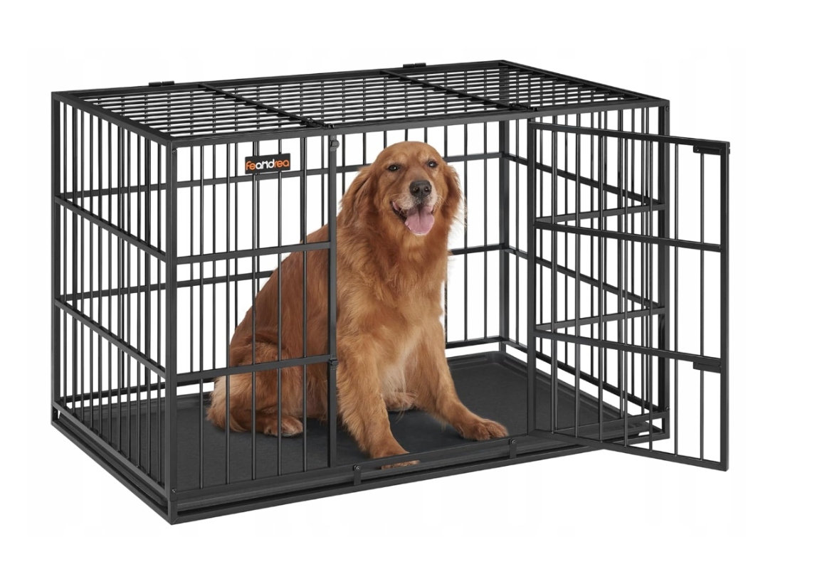 Klatka dla psa Heavy-Duty, 122 x 75 x 80 cm Feandrea PPD006B01