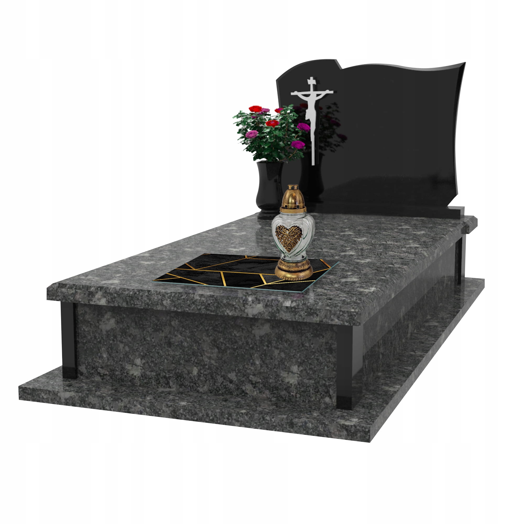 SZKLANA PODSTAWKA POD ZNICZE 40x30cm Elegancja 361 Motyw inny