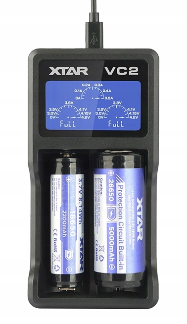 ŁADOWARKA BATERII LCD LI-ION 26650 18650 14500 Kolor czarny