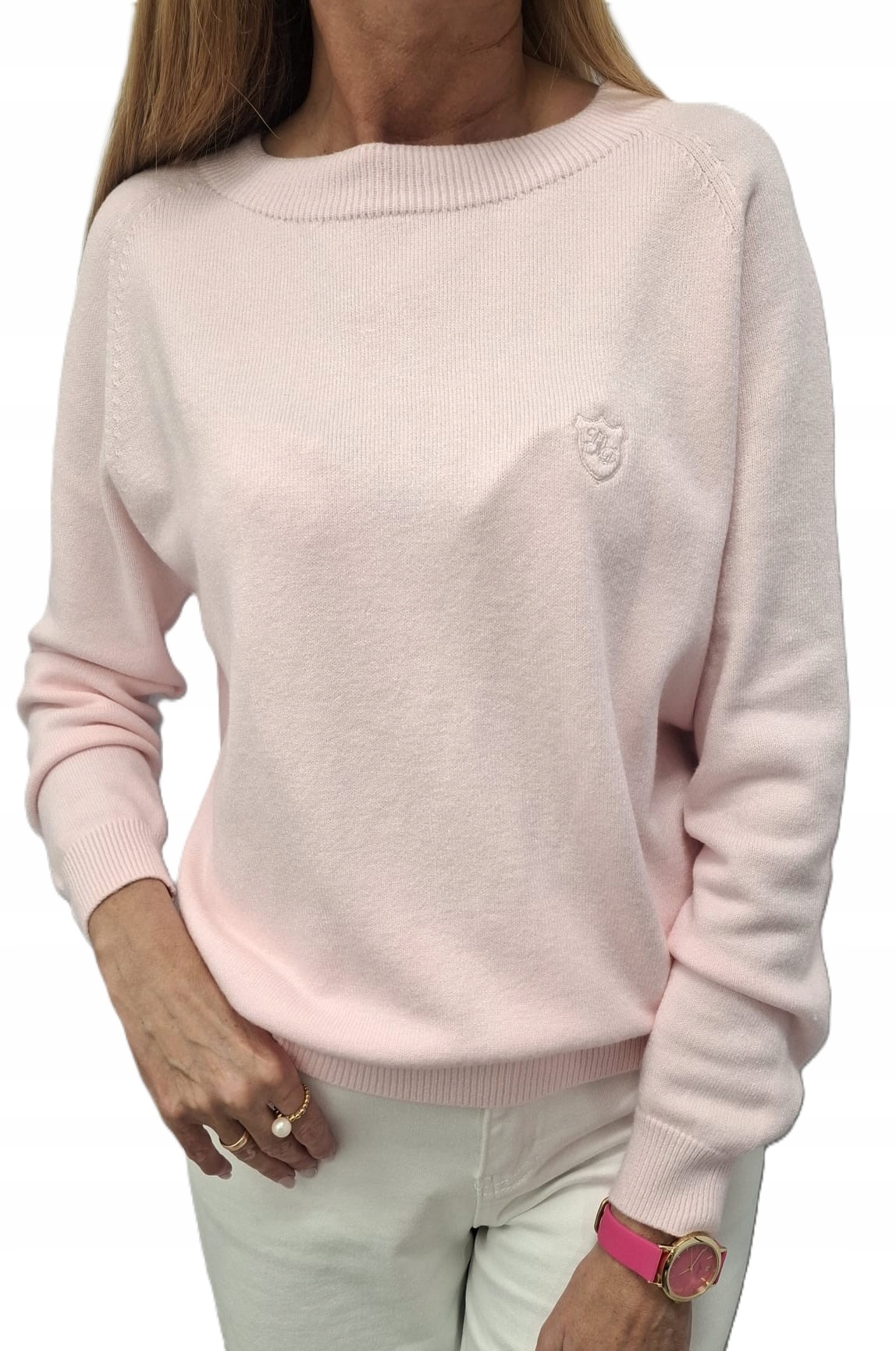 Lemonada Svetr s výšivkou Halenka s viskózou Dlouhý rukáv Růžová Novinka