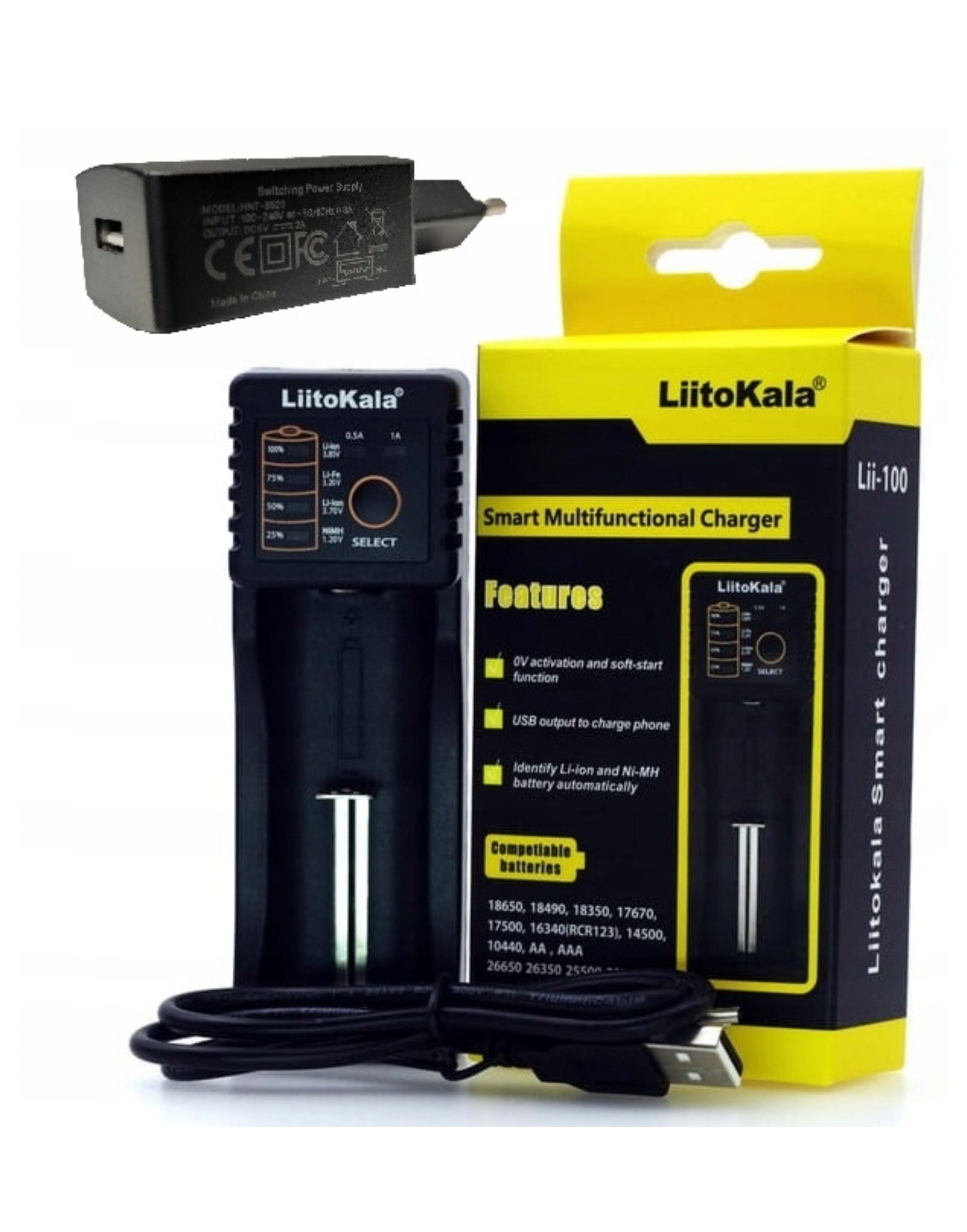 Ładowarka uniwersalna Lii-100 z adapterem RegMag