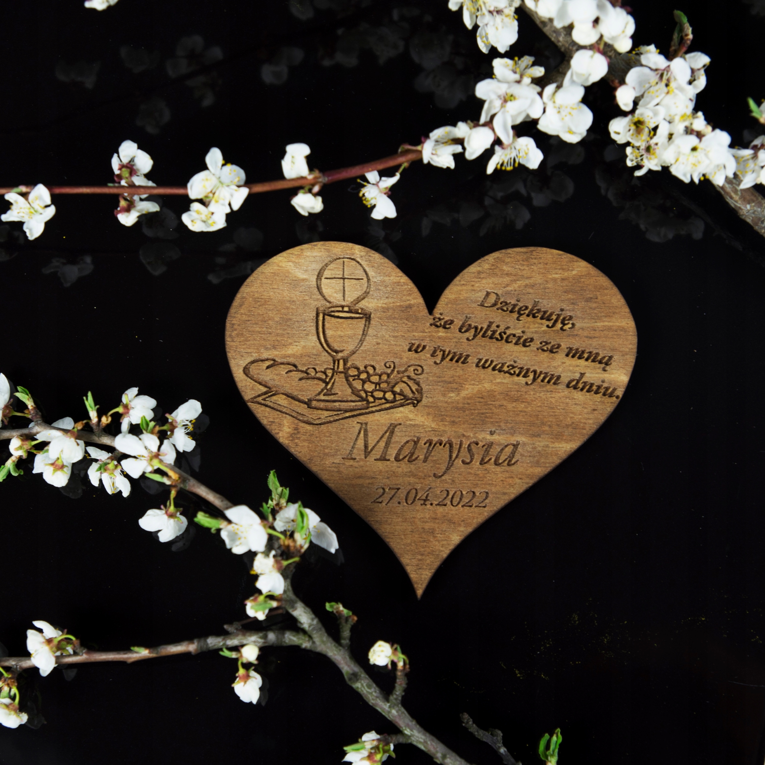 10x PODZIĘKOWANIE GOŚCI KOMUNIA SERCE MAGNES EKO Przeznaczenie dla gości