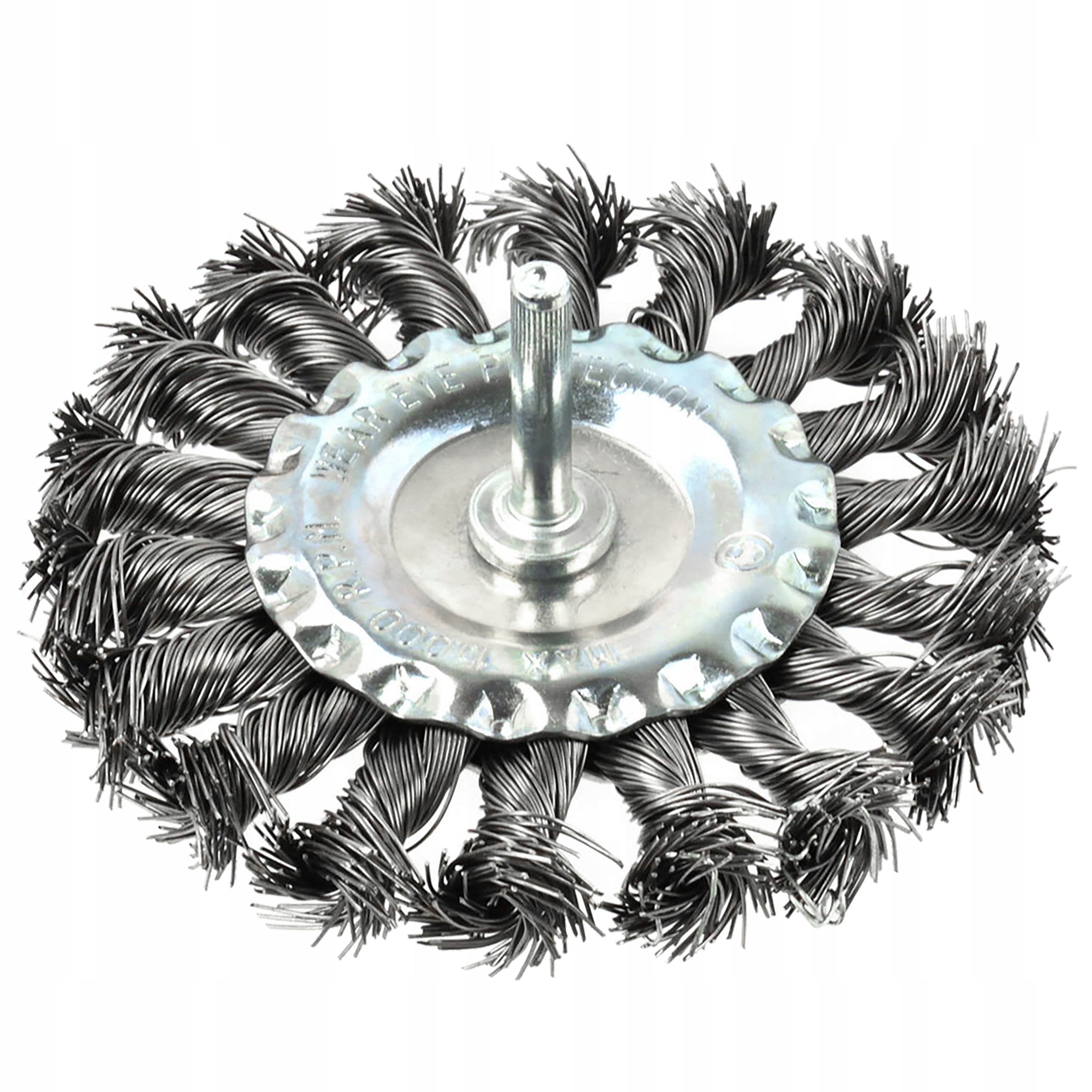 SZCZOTKA DRUCIANA TARCZOWA PLECIONA 100MM NA WIERTARKĘ DRUT STALOWY Marka Geko