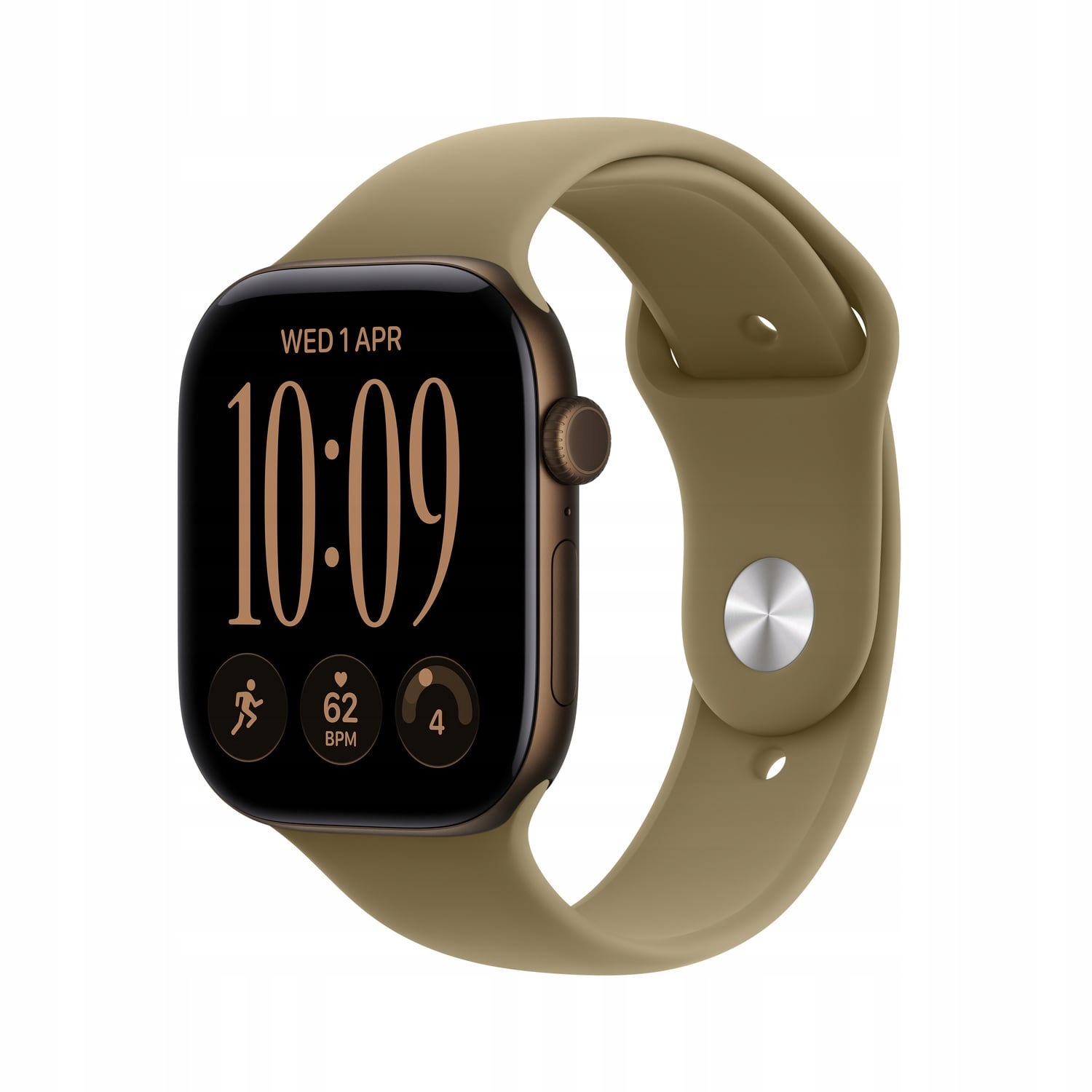Apple Watch Series 12 GPS+Cell 46 mm Alum Tmavě hnědý sportovní řemínek Olivová-S/M