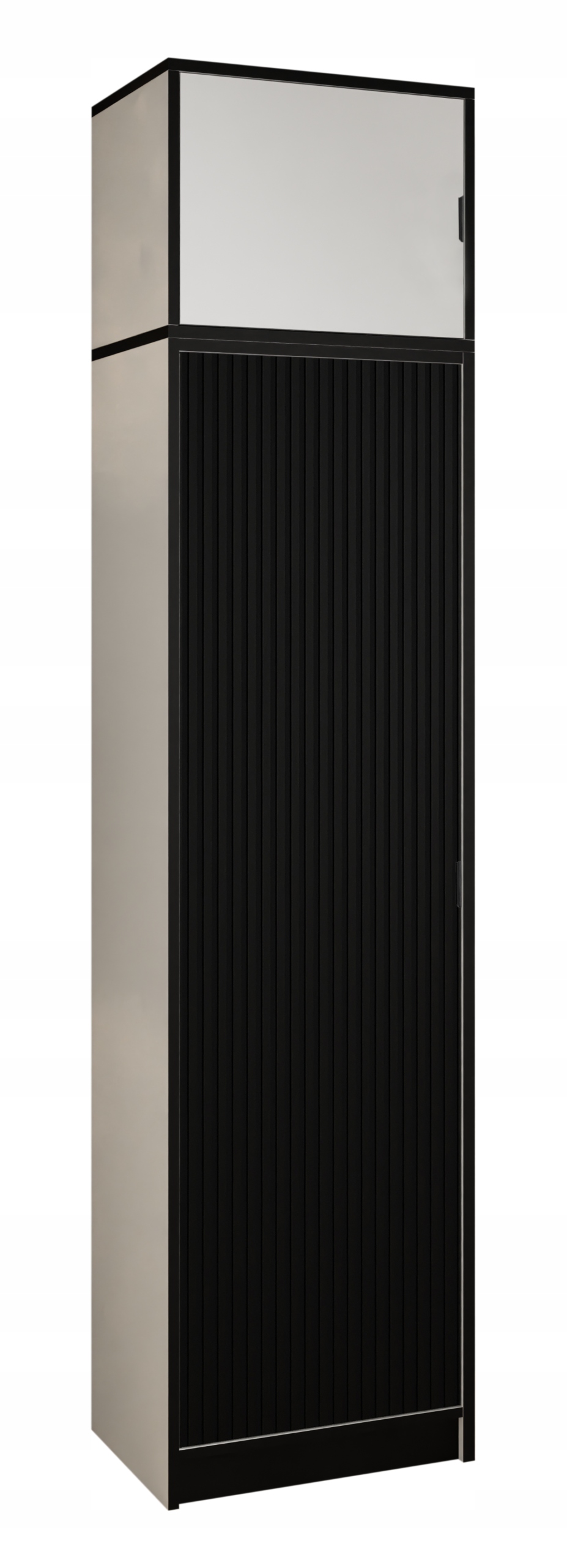 Skříň Lumi 54 1D Bílá černý rýhovaný úchyt cz. z Nadst.