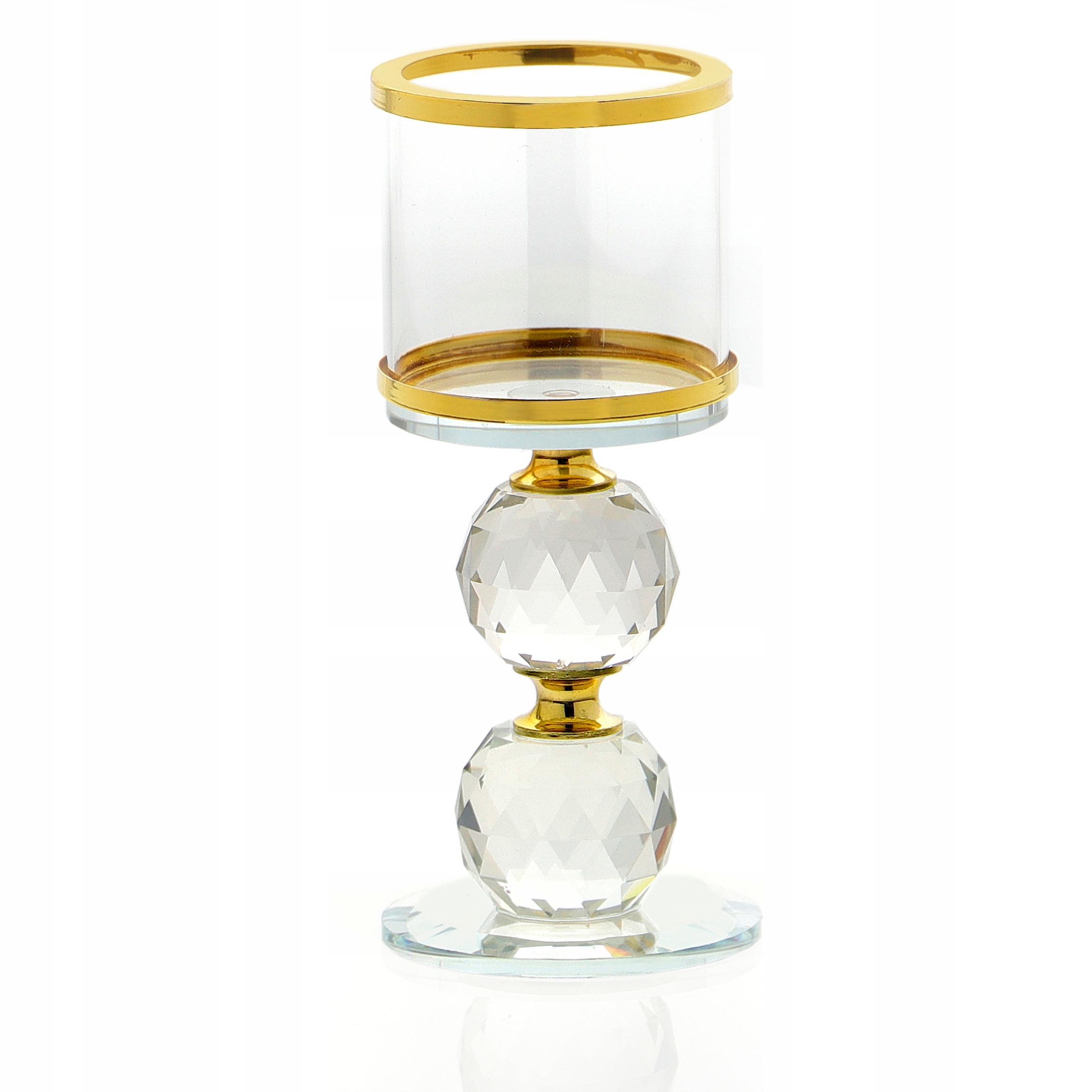 

Szklany Świecznik Kandelabr Lampion Tealight 17cm