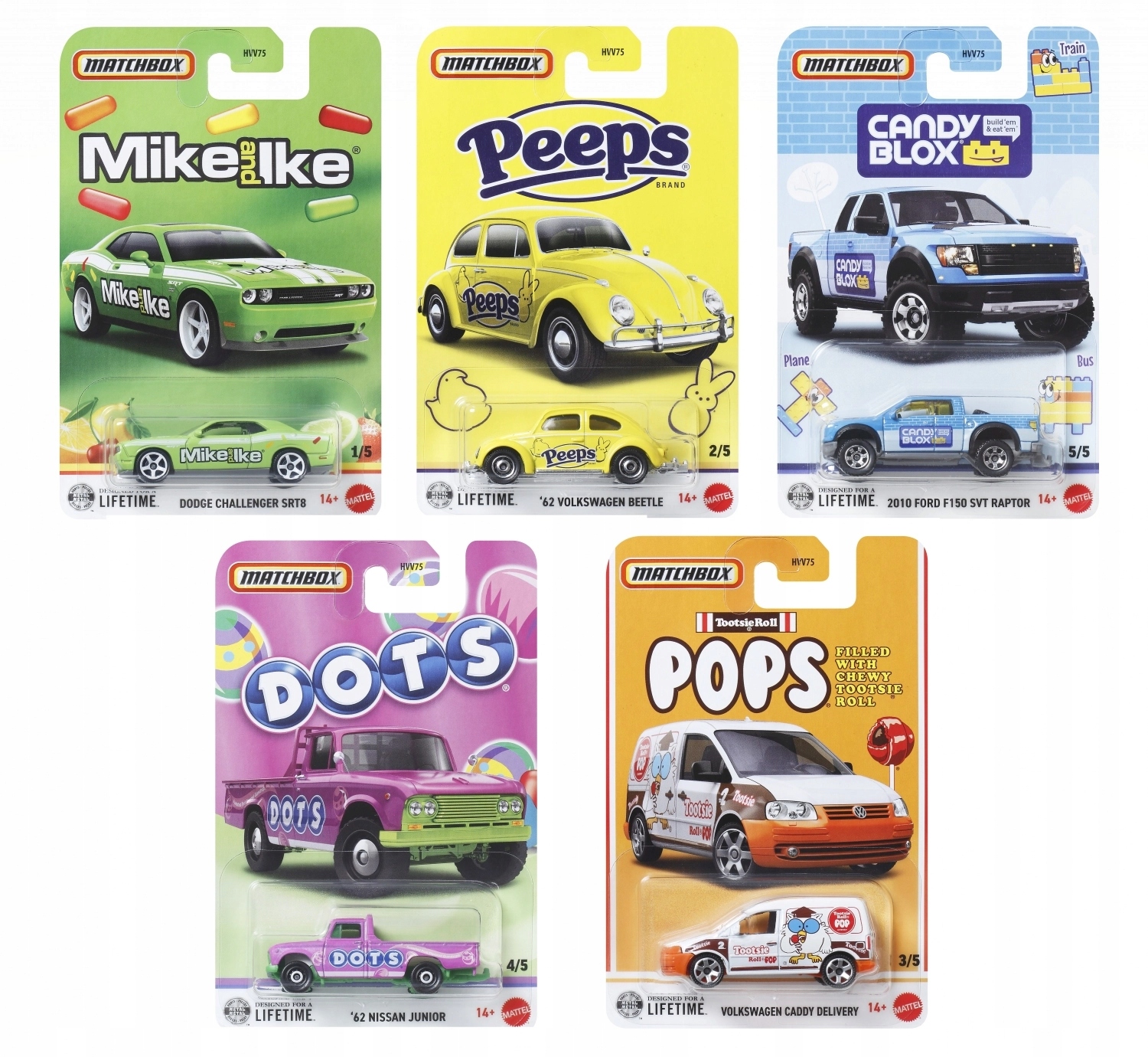 MATCHBOX 2026 CANDY MIX 1 ZESTAW 5szt HVV75 NOWE MODELE METALOWE ...