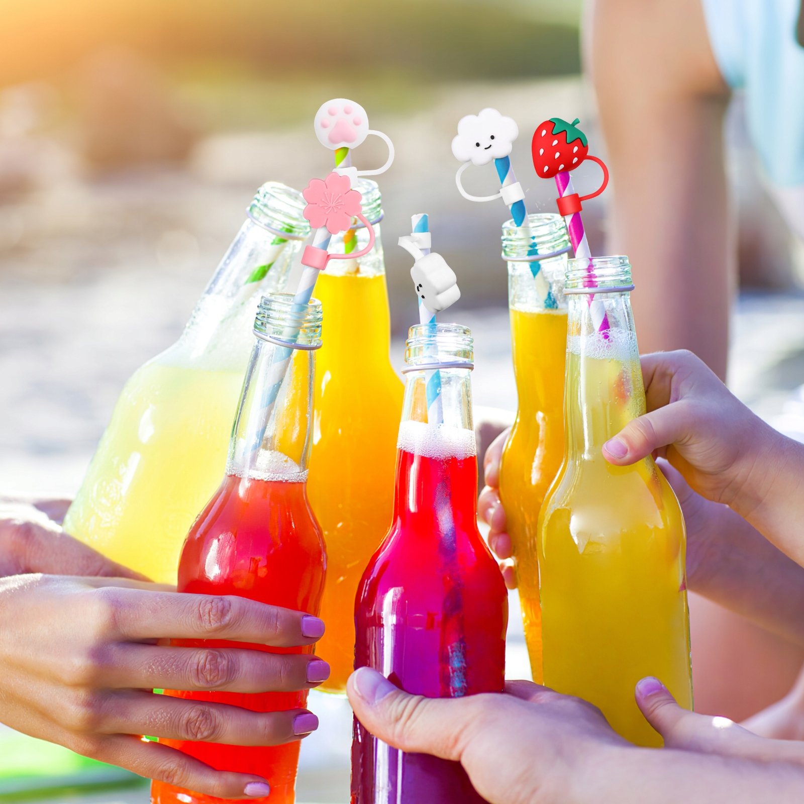 WIELORAZOWE, ZEPSUTE SŁOMKI DO I RURKI DO PICIA DO SŁOMKI 6-8MM Materiał inny