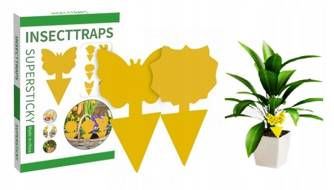 ŻÓŁTE LEPY DO DONICZEK ZIEMIÓRKI 12 SZTUK