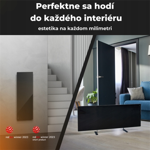 AENO GH4S Grzejnik szklany Smart 700W app+panel LED czarny wtyczka EU — 20