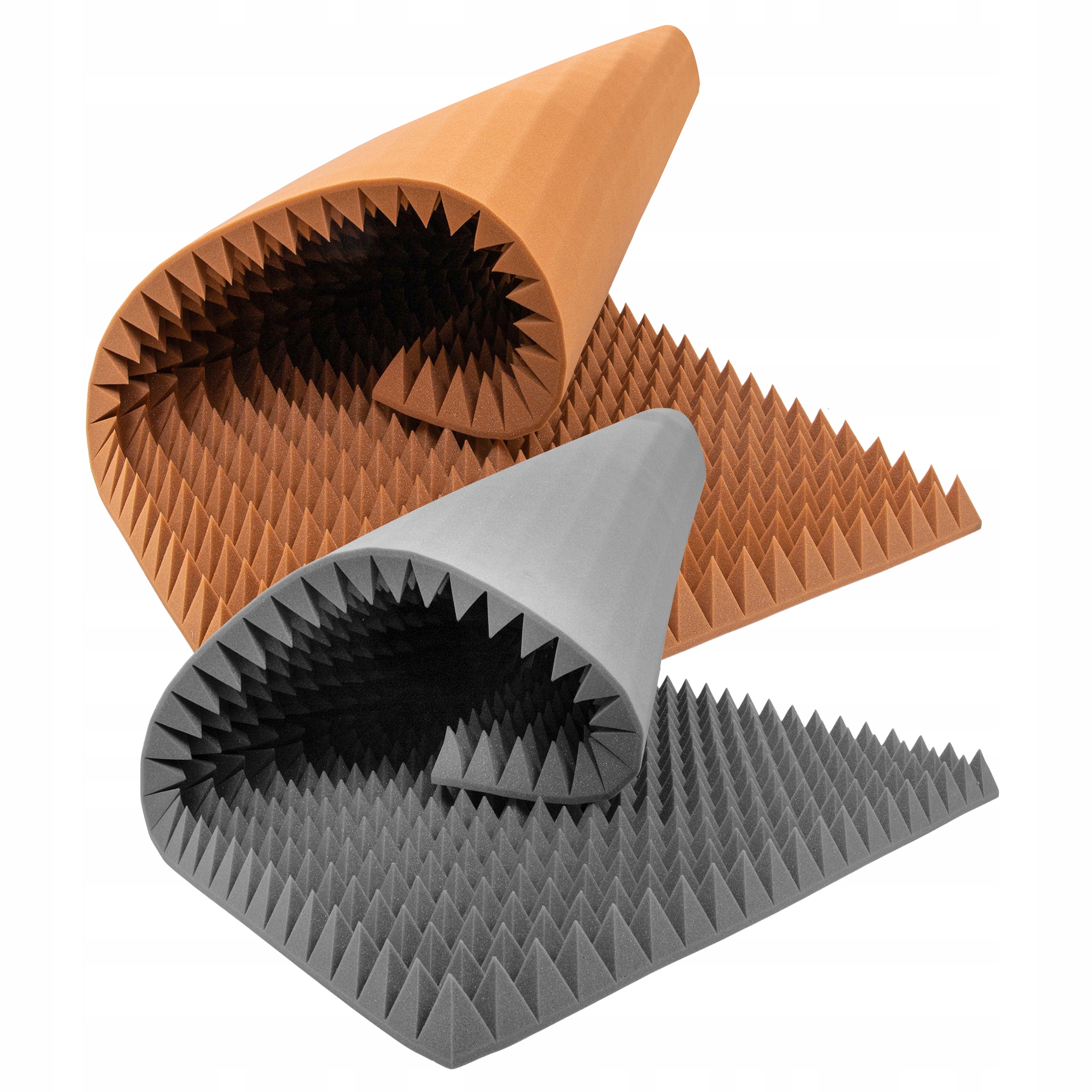 Akustické zvukotesné panely eliminujúce dozvuk pyramída šedá hnedá