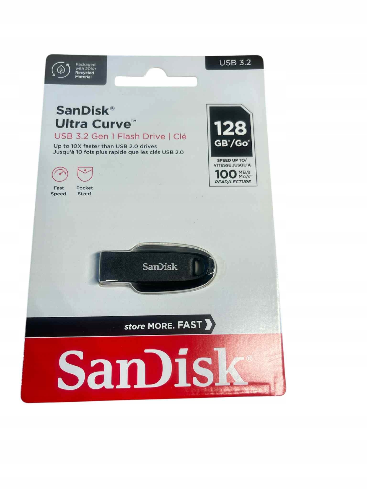 Pendrive SanDisk Ultra Curve 128 GB USB 3.2 czarny