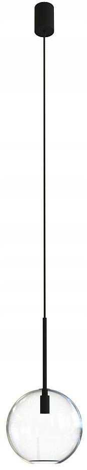 Závesná Lampa Sphere Čierna Priehľadná Sklenené Tienidlo 1xG9 15cm Stropná