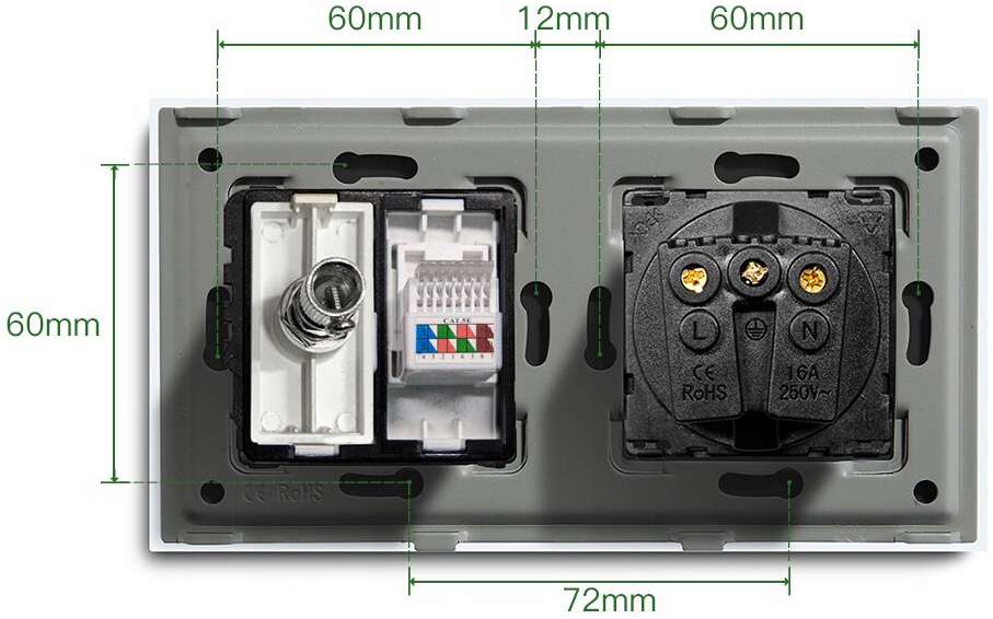 Gniazdko ścienne wkład 230V białe System RTX SH Marka RTX