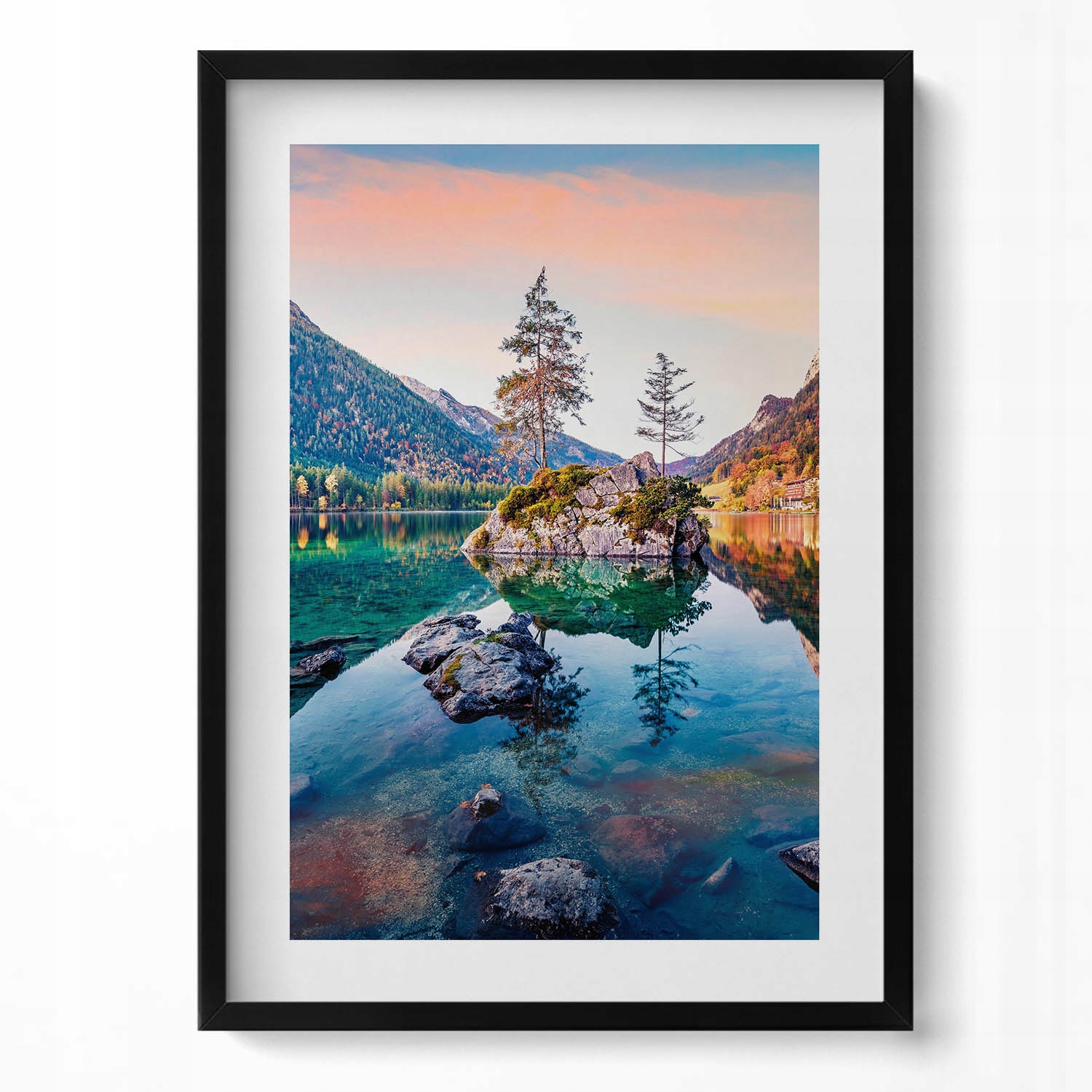 Dekorativní nástěnný obraz do pokoje Krásná horská krajina jezera 50x70 cm