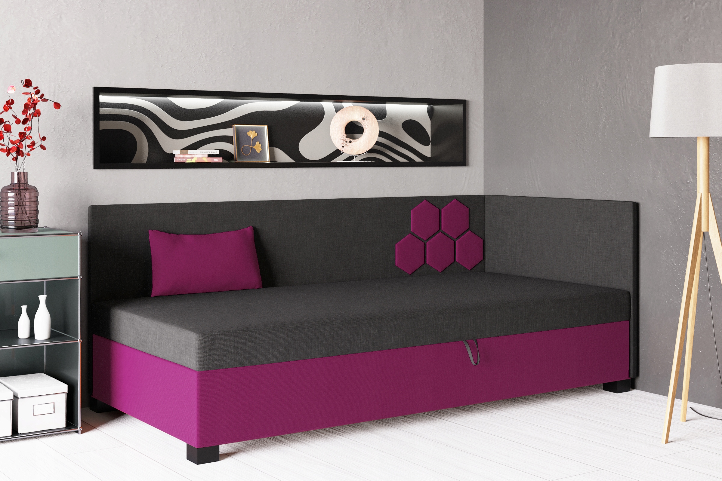 

Tapczan jednoosobowy Łóżko Maja+ 80 cm poduszki