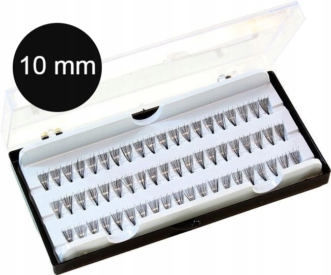 

rzęsy kępki jedwabne gęste 10mm- szare opak.
