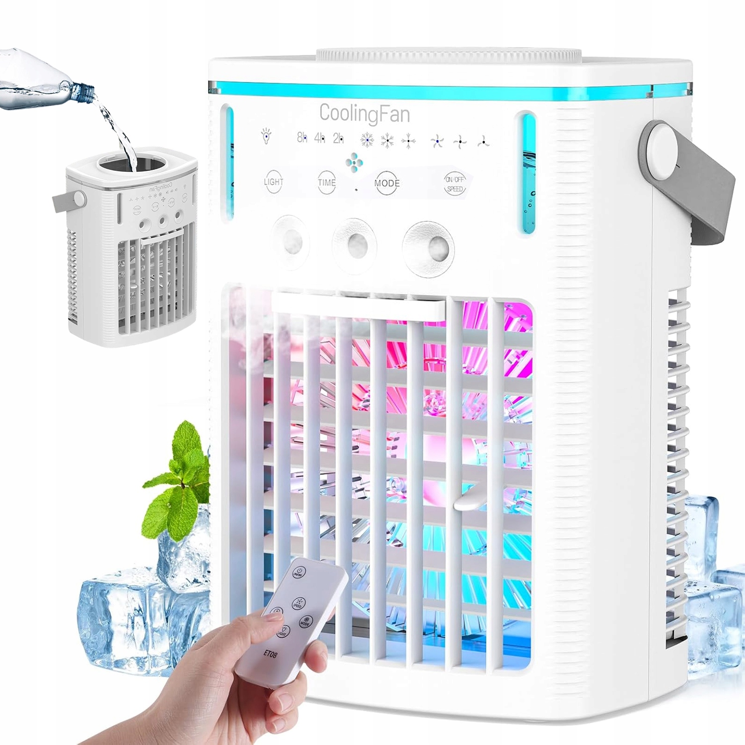 4W1 Przenośny Klimatyzator Ultradźwiękowa Atomizacja Niska Hałaśliwość