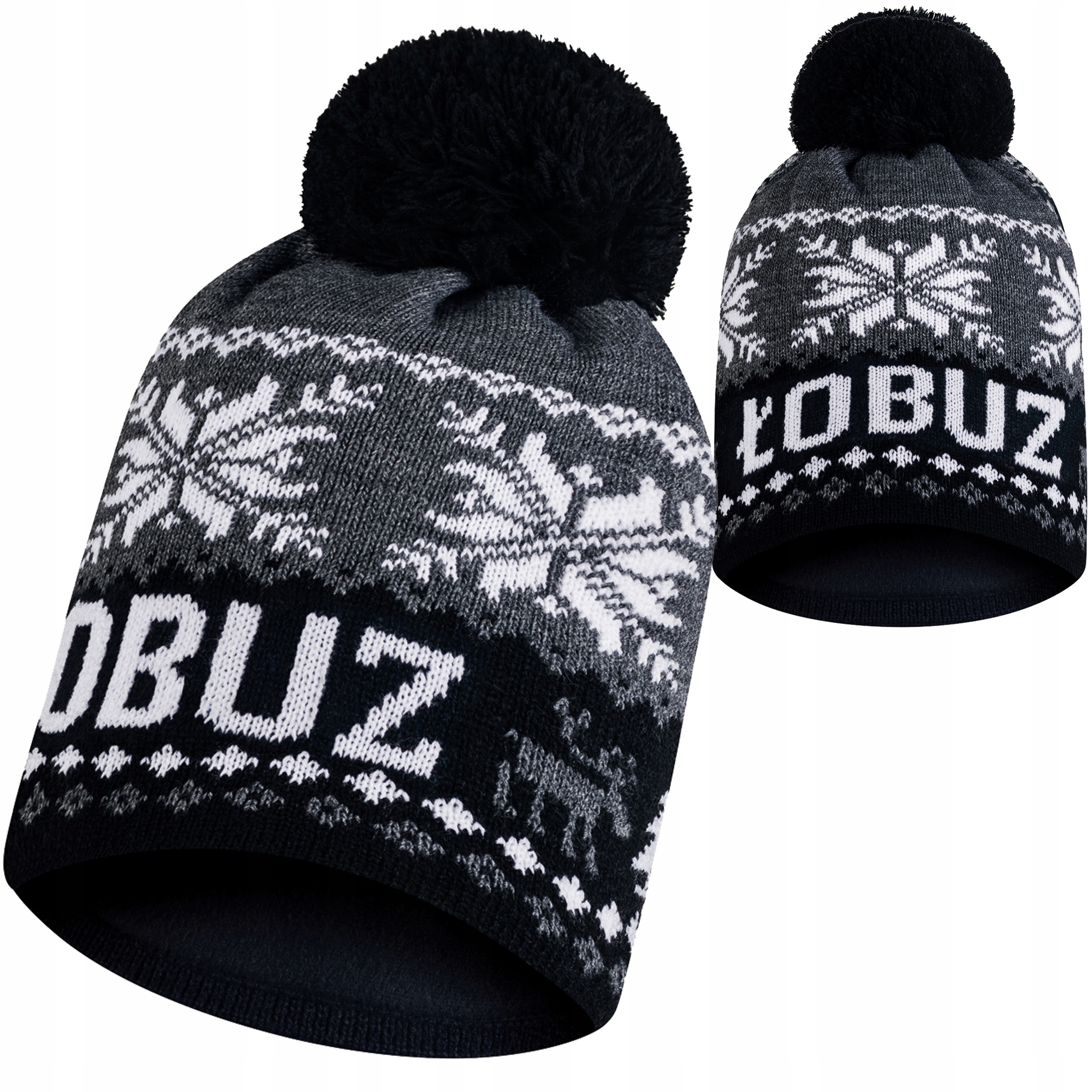 

Czapka zimowa Łobuz z pomponem polar termoaktywny