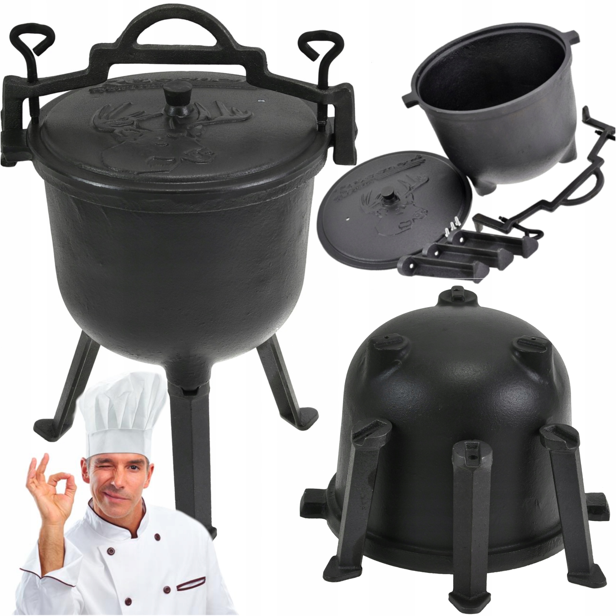 Litinový Kotlík Lovecký Hrnec Pro Vaření Venku Na Zahradě Při Pikniku