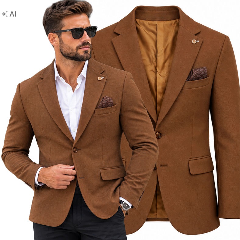 Sako Klasická návštěvnická Elegantní Casual Hnědá