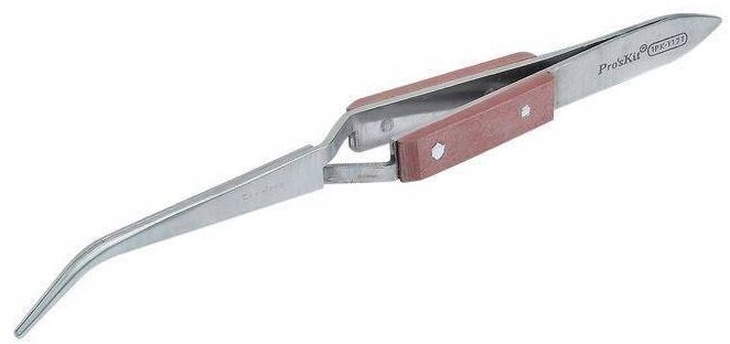 Pęseta magnetyczna zagięta samozaciskowa 164 mm, Proskit, 1PK-117T EAN (GTIN) 4710810383120