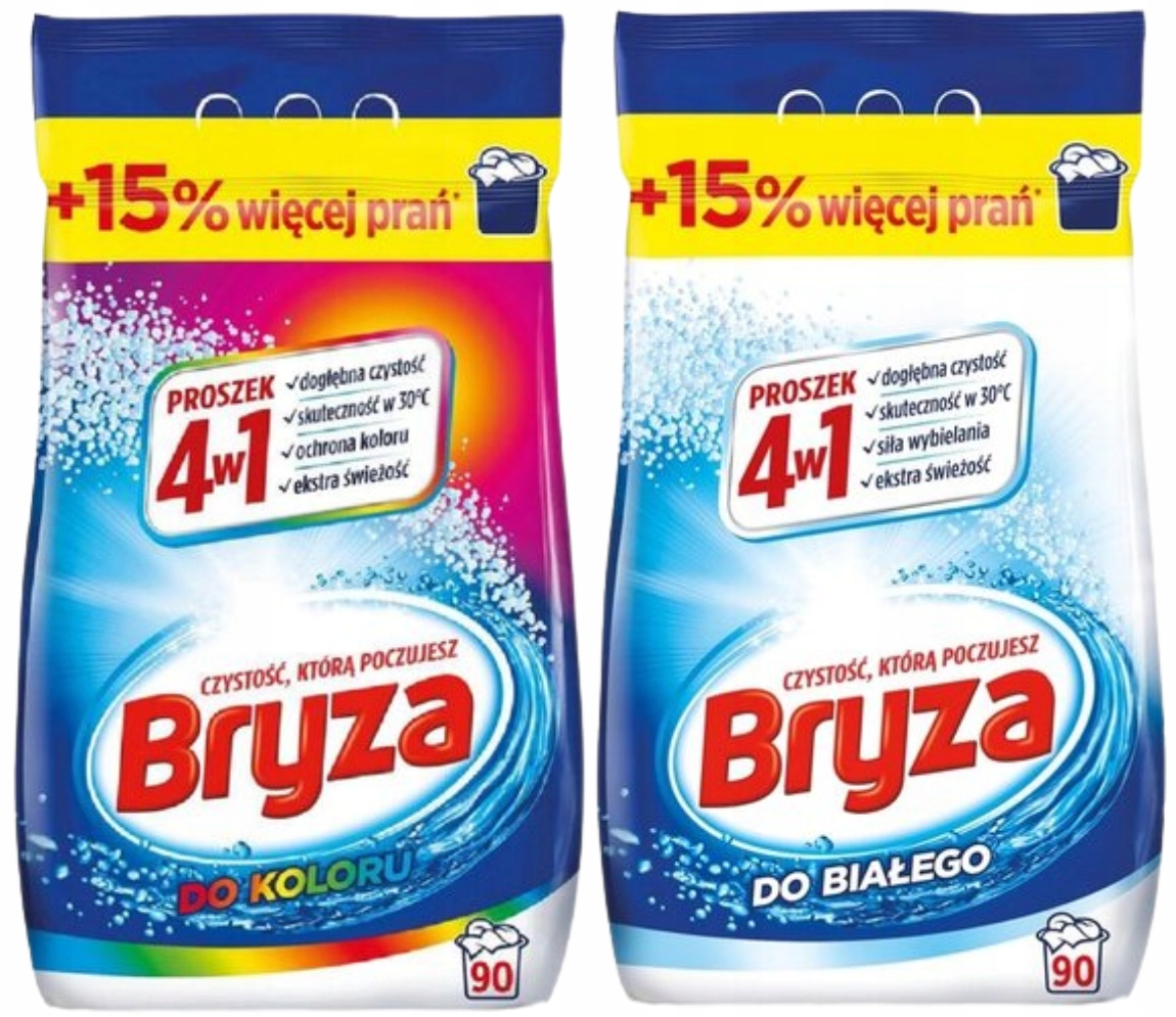 Levně Bryza Prášek Na Praní Bílá barva MIX oblečení Čisté tkaniny Bez Skvrn