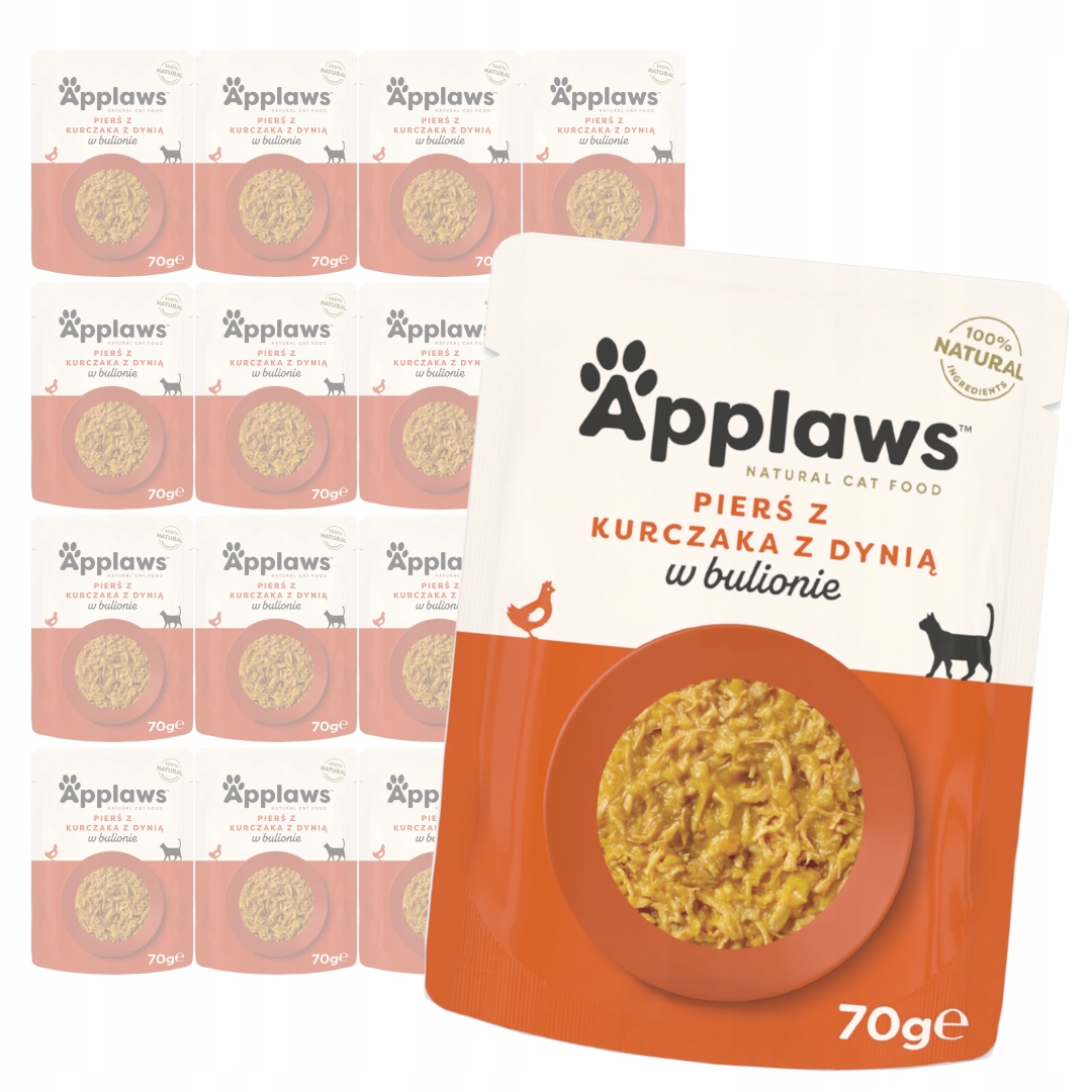 Levně Applaws Cat Mokré Krmivo Pro Kočky 16 x 70 g Kuřecí prsa s dýní v vývaru