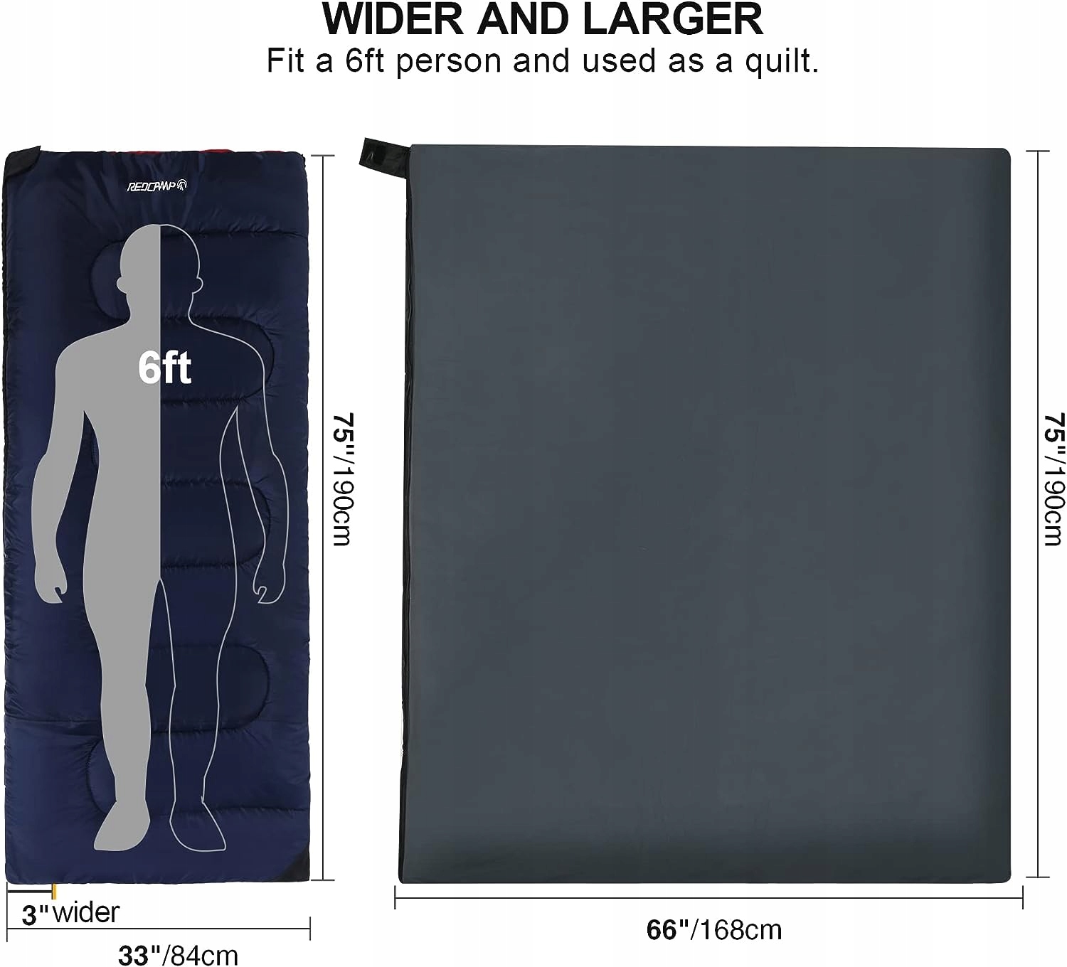 Śpiwór bawełniany flanelowy REDCAMP Xl Niebieski Marka inna