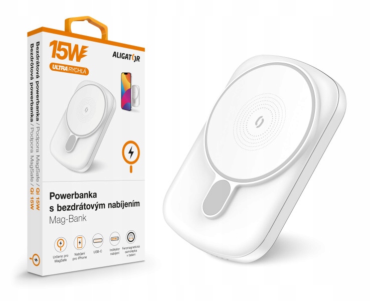 Aligator Powerbanka s bezdrôtovým nabíjaním Aligator Mag-Bank, určené pre…