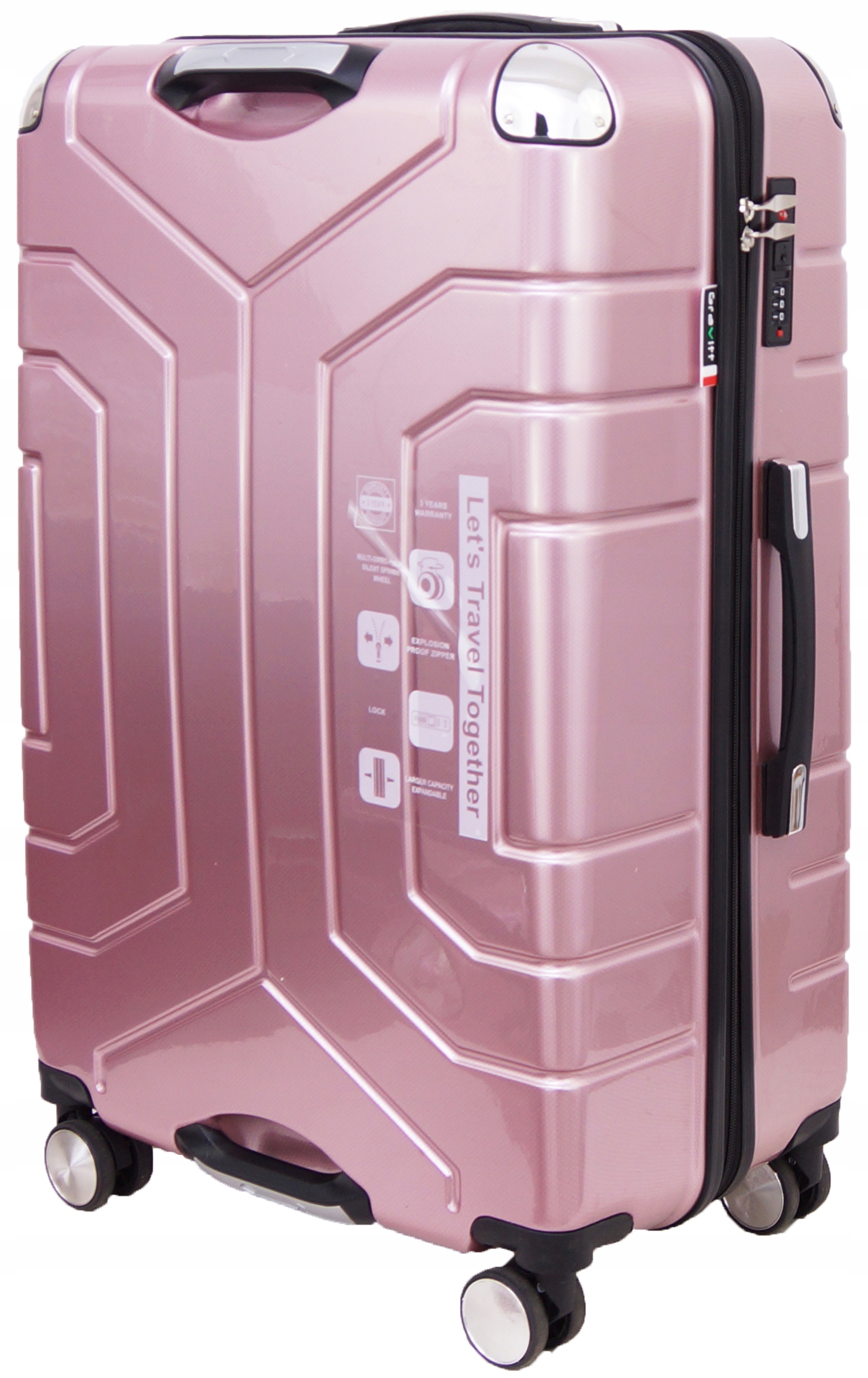 Walizka Duża Na Kółkach Podróżna XXL Gravitt 7910 Poliwęglan Twarda Torba