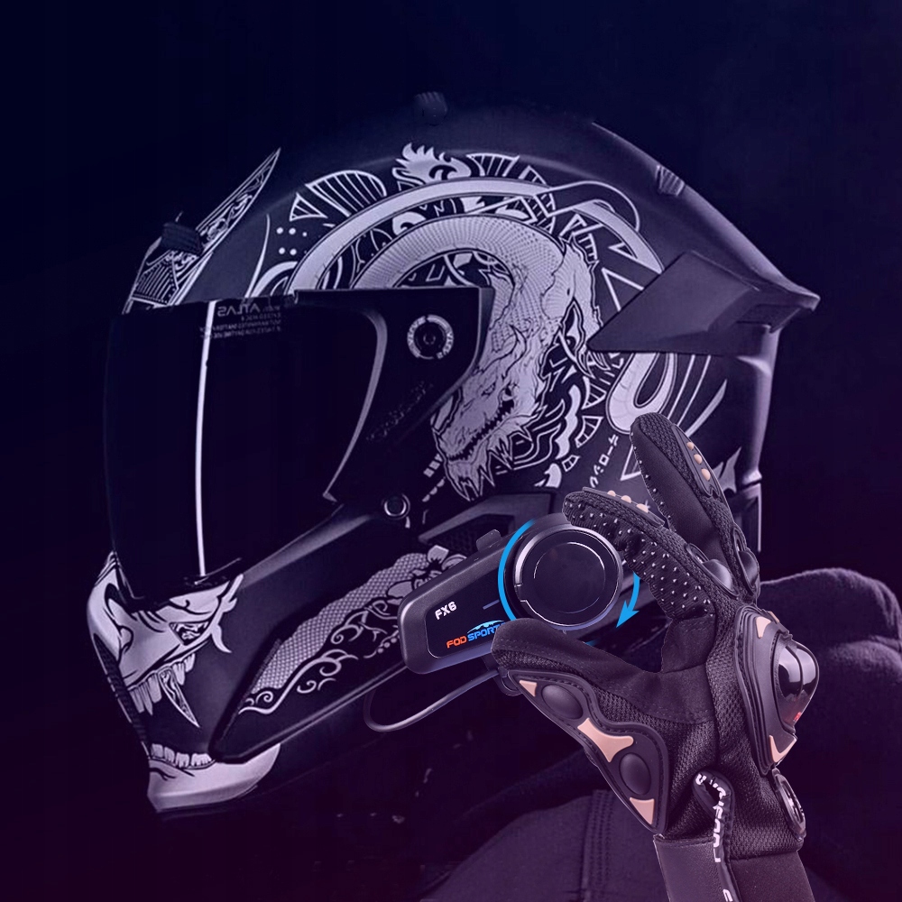 Fodsports FX6 interkom motocyklowy dla 6-osóbowy Typ mikrofonu hybrydowy