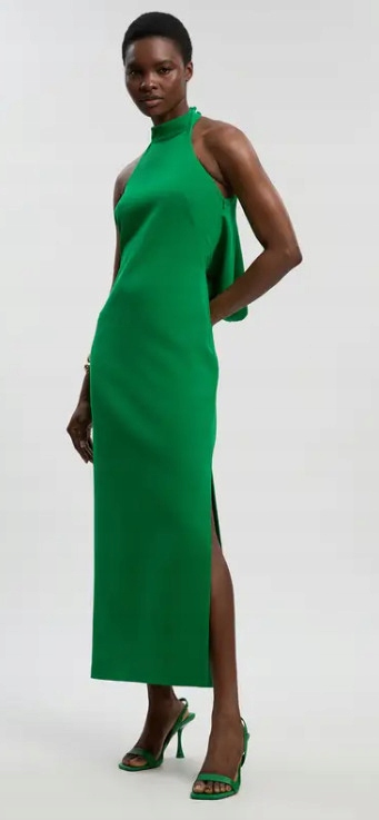 Zelené Šaty S Odhalenými Zády A Rozparkem Karen Millen M